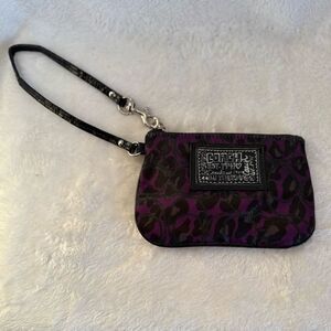 Coach Poppy Leopard Print Wristlet